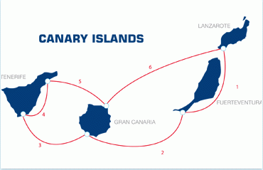 Canary Islands Cruising Rally route ©  SW